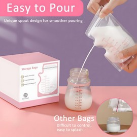 TOTCOZY Breast Milk Storage Bags, 120 Pack Disposable Leakproof Breastmilk Storage Bags, 250ml Capacity, Double Track Seal, Pre-sterilised, BPA Free