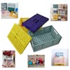 Ygapuzi Plastic Collapsible Crate Folding Storage Basket with Handle for