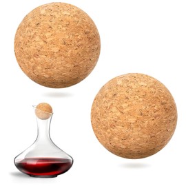 Wooden Cork Ball Stoppers 2.4inch Wine Cork Ball Replacement Practical Cork Ball Stopper 2pcs/set For Wine Bottles Wine Accessories