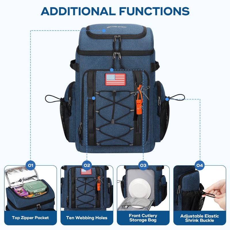 Maelstrom Cooler Backpack,50 Can Insulated Soft Backpack Cooler,Portable Lightweight Leakproof