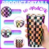 Geosar 50 Pcs Iridescent Plastic Cups 16oz Black and Iridescent