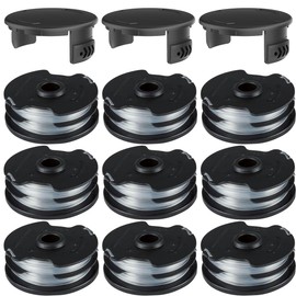 ZAMDOE PRTA 20-Li B2 String Trimmer Replacement Spool Line and Spool Cover Compatible for Parkside PRTA 20-Li A1- IAN 311046 PRTA 20-Li C3 Cordless Lawn Trimmer (9+3 Pack)