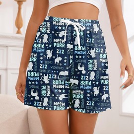 3 Pack Pajama Shorts Women Casual Elastic Waist Comfy Printed Sleep Lounge Shorts for Women Bottoms Set3 2XL