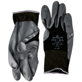 Showa Gloves SHOB370-L No.370 Palm Fit Glove, Size: L, Black/Dark Grey