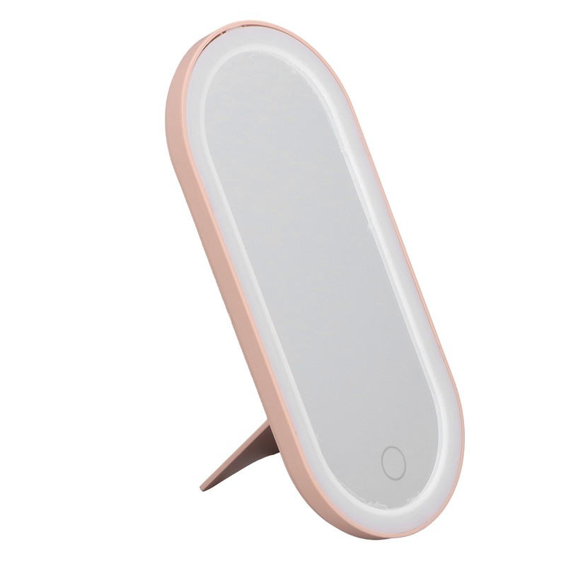 Makeup Case Rotatable Mirror Lid Dimmable LED Light Portable Cosmetic