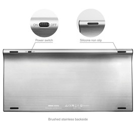 Arteck 2.4G Wireless Keyboard and Mouse Combo Ultra Compact Slim Stainless Full Size Keyboard and Ergonomic Mouse for Computer/Desktop/PC/Laptop and Windows 10/8/7 Build in Rechargeable Battery