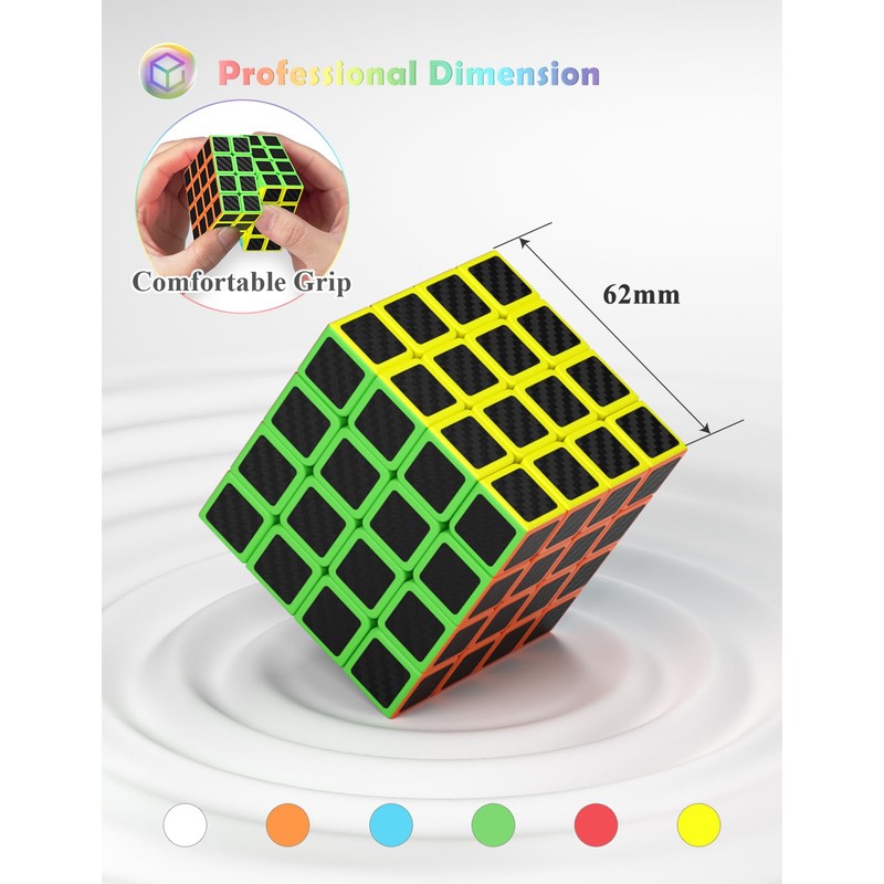 ROXENDA Rubik's Cube Carbon Fibre Speed Cube Super Durable Sticker