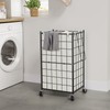 WOWLIVE Laundry Hamper with Wheels,Metal Wire Frame Rolling Laundry Basket
