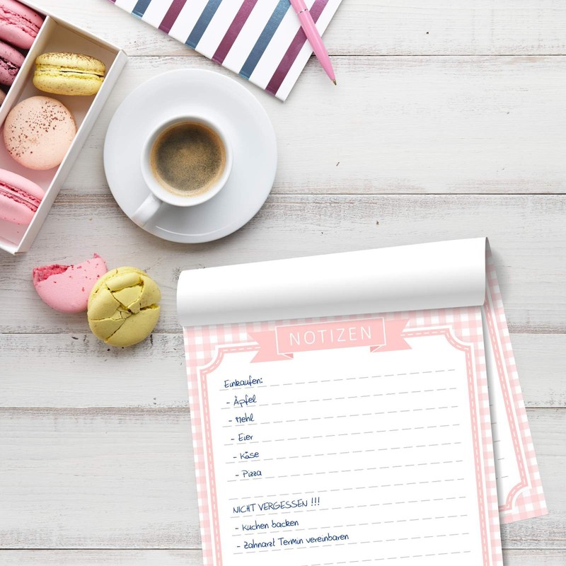 nikima Schönes für Kinder - A5 Notepad Vichy Chequered Pink
