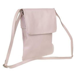 Girly Handbags Womens Genuine Leather Shoulder Bag Small Cross Body Messenger Soft Leather Vera Pelle Phone Holder Holiday (Pinky Nude)