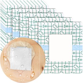 Ostomy Shower Cover Waterproof Ostomy Bag Covers Shower Guard Stoma Shower Shields Colostomy Bathing Bags Shower Protector Adhesive Bandage with Non-Stick Pad for Showering 9"x9" 25 Pcs