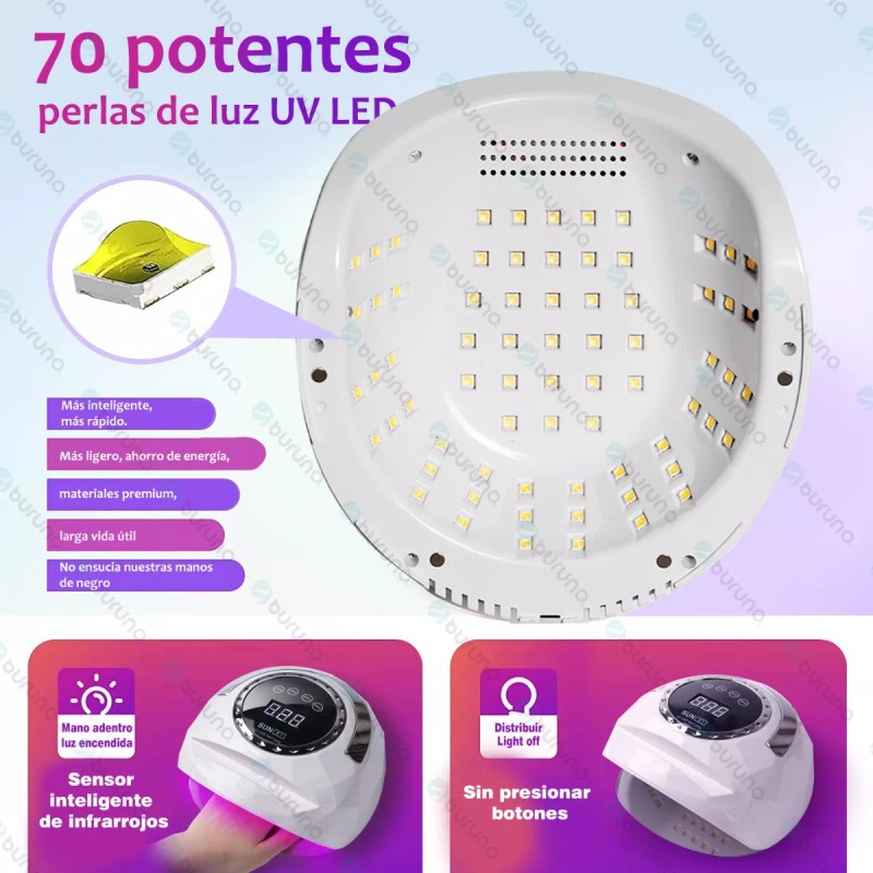 Buruna Lámpara De Uñas 300w/70led Secadora Uñas,lámpara Uv Uñas