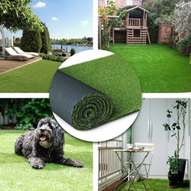 Artificial Grass Turf Lawn - 3FTX25FT(75 Square FT) Indoor Outdoor Pet Synthetic Grass Rug Carpet Backdrop for Garden Backyard Patio Balcony