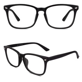 Happy Store CN82 Large Oversized Bold Frame UV 400 Clear Lens Horn Rimmed Glasses,Matte Black
