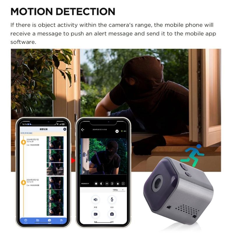 Mini Camera HD Wireless Wifi 2 Way Intercom Motion Sensor