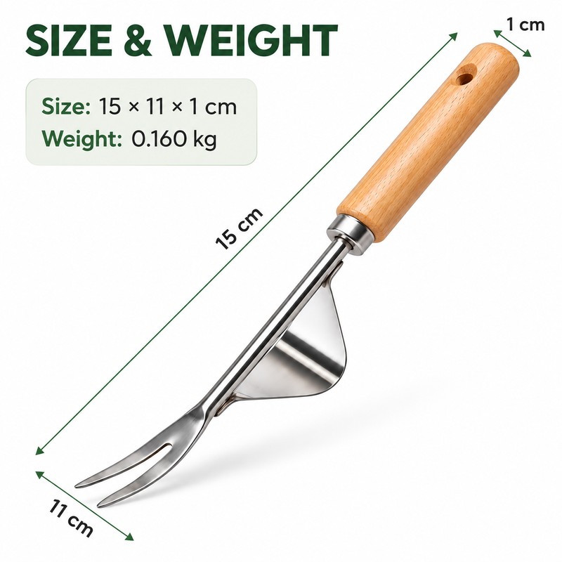 Wooden Handle Hand Weeder for Garden Weed Removal – Stainless