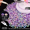 2500pcs 5mm Resin Rhinestones Bulk, Transparent Lavender Purple AB Flatback