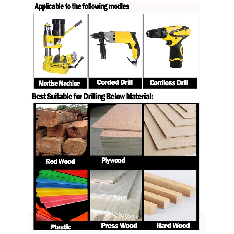 Wood Square Hole Mortise Chisel Bit 9/16 in. Woodworking Drill