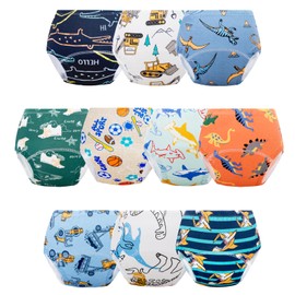 Cogindss Xmrlvn Baby Potty Training Underwear, Cotton Toddler Training Pants for Boys and Girls 3-4 T, 10 Pack, M, Red