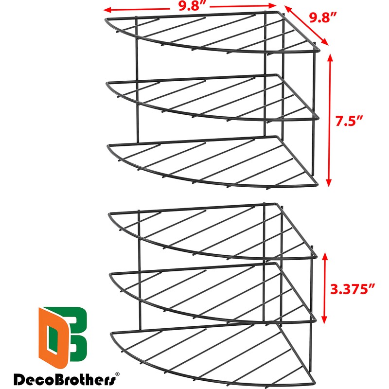 Deco Brothers 3-Tier Counter and Cabinet Corner Shelf Organizer, 2