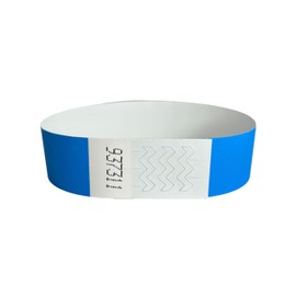 CINTAPUNTO® Pack of 100 Neon Blue Wristbands 3/4 inch (19x250mm), Cinta® Premium Neon Wristband, Entry Bands for Events Arm Bands Party Secure Wristbands for Clubs, Concert