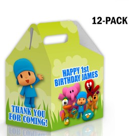 Nursery Rhymes Candy Gable Box for Birthday Party Favors 12 Pack - 4.4x4.5in (Pocoyyo Custom)