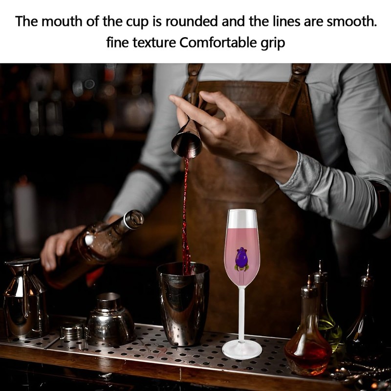 Rose Wine Glass with Rose Inside Unique Flower Wine Goblet