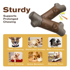 Dog Chew Indestructible Toy for Large Aggressive Chewers Extra-Large Breed Dogs Tough Enduring Boredom Stimulating Squeak Toys Interactive Teeth Indoor/Outdoor