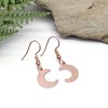 Rose Gold Moon Earrings, Cute Half Moon Charms on Nickel