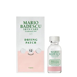 Mario Badescu AM/PM Kit de imperfecciones, incluye tratamiento de acné loción de secado con ácido salicílico y azufre (30ml) y pegatinas faciales de p