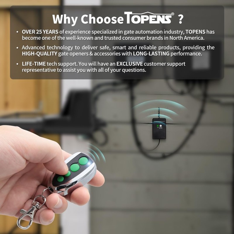 TOPENS ERM12 Universal External Receiver Kit with 2 Remotes for