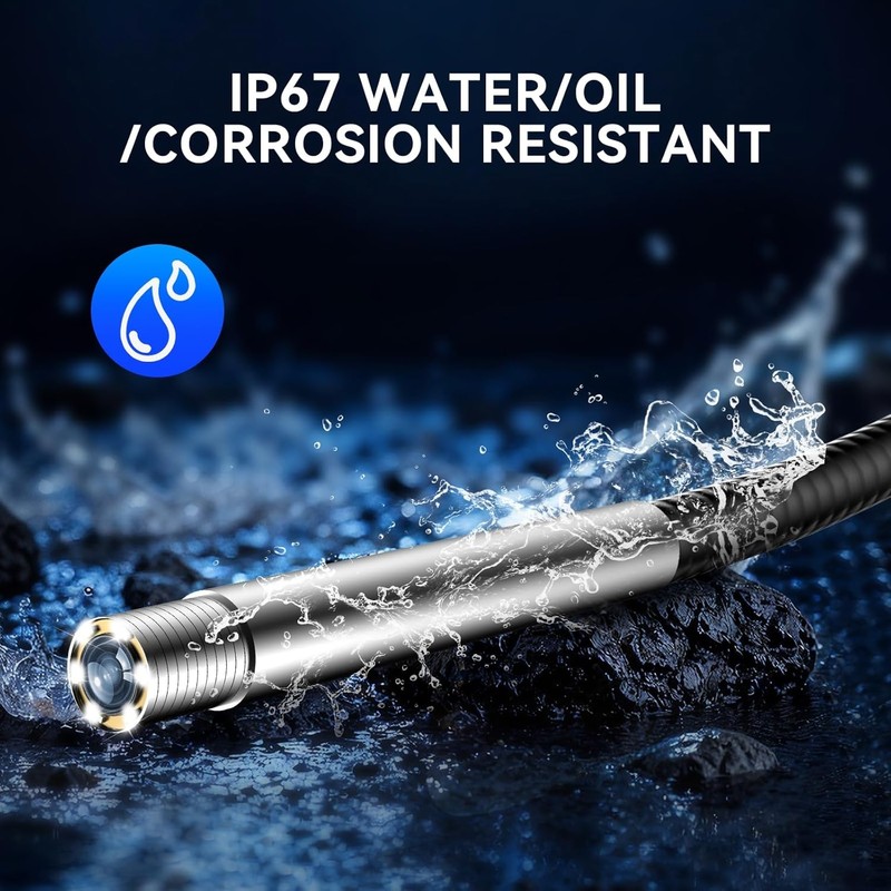 MUCAR E021 USB Endoscope Borescope, 720P Borescope with 6 Adjustable