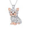 Lypic Yorkie Gifts 925 Sterling Silver Cute Pet Dog Necklace