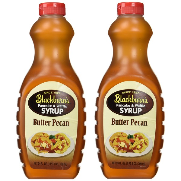Blackburn's Pancake & Waffle Syrup, Butter Pecan Flavor, 24 Oz. (Pack of 2) (Butter Pecan)