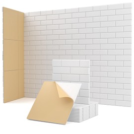 Soundproof Wall Panels Self-Adhesive Acoustic Panels Sound Absorbing Panels 12 Pack Noise Cancelling Wall Panels Brick Soundproof Adhesive Panels For Wall Decoration, Acoustic Treatment 12"×12"×0.4"
