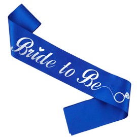 KETAOO Bride to Be Sash, Silver Foil Royal Blue Bachelorette Sash for Bridal Shower Favors Engagement or Wedding Party Accessories Hen Night Gifts
