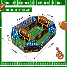Fullhawl 2 Pcs Football Food Serving Tray Football Party Supplies Kits Large Sport Snack Plates Complete Tailgate Stadium Bowl Kit Sport Birthday Celebration Table Centerpiece Favor