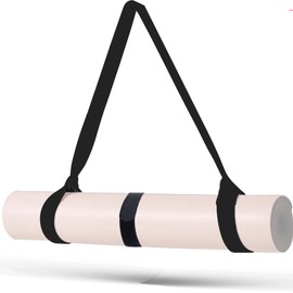 Yoga Mat Strap, Adjustable Thick and Wide Yoga Strap for Carrying Mat or Stretching, Yoga Mat Carrier Strap with Tighten Strap, Black