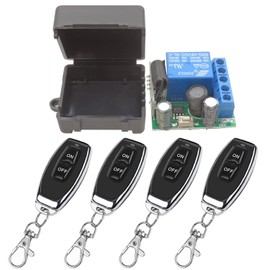 DieseRC Wireless Remote Control Switch 5 V 12 V 24 V 30 V 1 Channel Radio Control Relay Receiver with 4 Transmitter Key Rings Potential Free Contacts Relay Controller