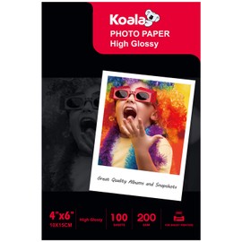 Koala Inkjet High Gloss Photo Paper 10 x 15 cm 200 g/m² 100 Sheets for Canon Epson HP Inkjet Printers
