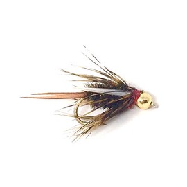 Feeder Creek Bead Head King Prince Nymph, One Dozen Fly Fishing Wet Flies, 3 Size Assortment 14,16,18 (4 of Each Size), Great for Trout, Panfish and More