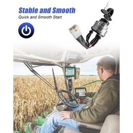 TIKSCIENCE SBA385201890 87760272 Ignition Switch with Key Fit for New Holland TC30 1620 1920 2120 CM224 CM274, Tractor Ignition Lock Cylinder