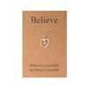 Lcherry Believe Necklace - Heart Cross Necklace for Women, Baptism