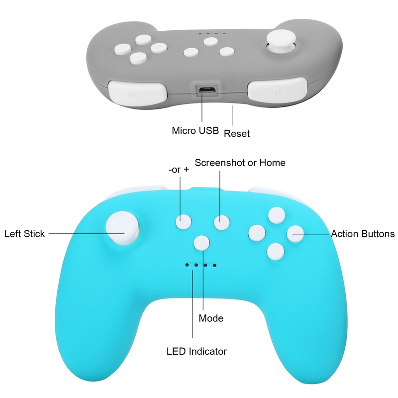 Wireless Bluetooth Gamepad for Switch Pro Mini Grip Handle for