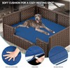 YITAHOME Rattan Dog Sofa Bed with Cushion,Wicker Pet Bed Sofa