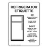ComplianceSigns.com Refrigerator Etiquette Label Decal, 10x7 in. Vinyl for Safe