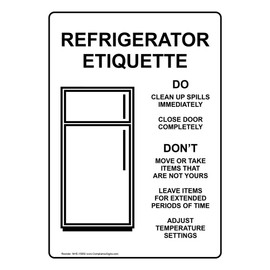 ComplianceSigns.com Refrigerator Etiquette Label Decal, 10x7 in. Vinyl for Safe Food Handling
