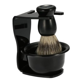 FRCOLOR Men's and Facial Cleaning Kit Shaving Brush Stand Soap Bowl Simple Practical for Bathroom