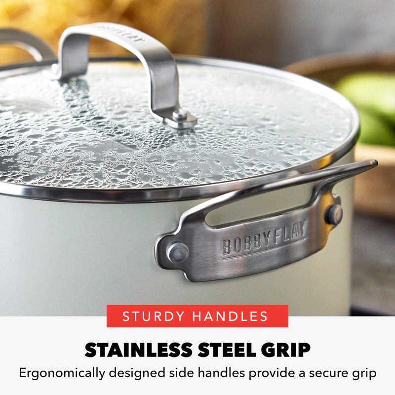 GreenPan x Bobby Flay 6QT Stockpot with Glass Lid, PFAS-Free