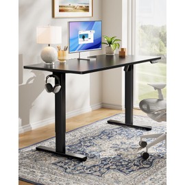 HUANUO Electric Standing Desk, 40" x 24" Whole Piece Desktop, Adjustable Height Computer Desk, 4 Height Memory Settings, Sit Stand Up Desk for Home Office, Black
